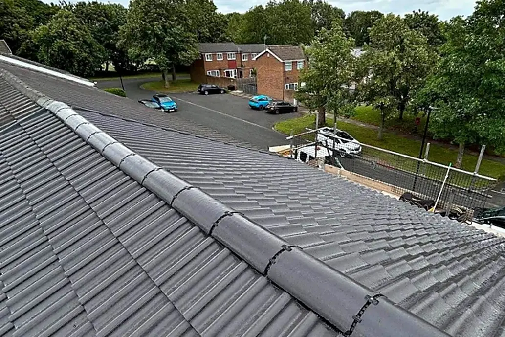 Concrete tile re-roof seen from the street